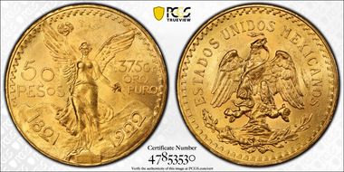 1922 50 Peso KM-481  Au MS64