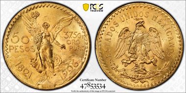 1926 50 Peso KM-481  Au MS64