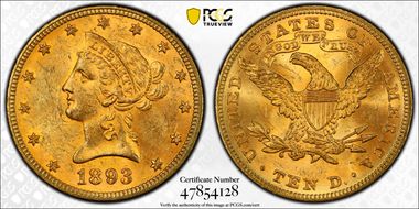 1893 $10 MS61
