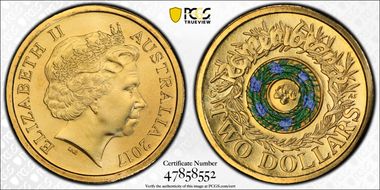 2017-C $2 Remembrance Day Colorized MS68