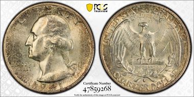 1941-S 25C Large S, FS-503 MS66