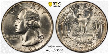 1941-S 25C Large S, FS-503 MS65