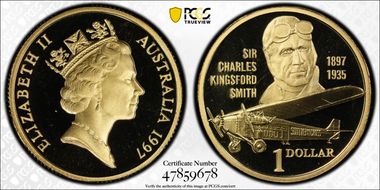 1997 $1 Kingsford Smith PR69DCAM
