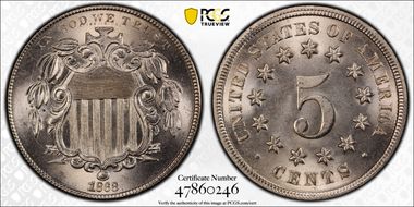 1868 5C Rev of 1868 FS-906 MS66