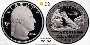 2023-S 25C Bessie Coleman-Silver PR70DCAM
