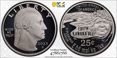 2023-S 25C Edith Kanaka'ole-Silver PR70DCAM