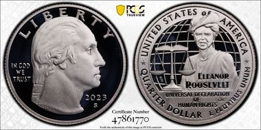 2023-S 25C Eleanor Roosevelt-Silver PR70DCAM