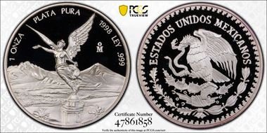 1998-Mo Onza Libertad Ag PR69DCAM
