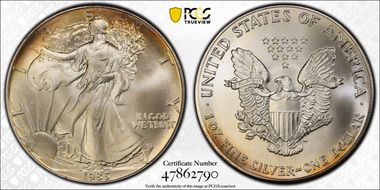 1986 $1 Silver Eagle MS69