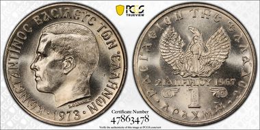 1973 Drachma KM-98 Large Head MS67