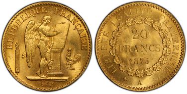 1875-A 20 Fr Gad-1063 F-533 MS66