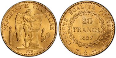 1887-A 20 Fr Gad-1063 F-533 MS65