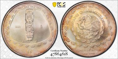 1998-Mo 5 Peso Sacerdote KM-664 Ag MS66