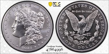 2021-D $1 Morgan Dollar 100th Anniversary MS69
