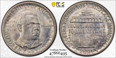 1946 50C Booker T. Washington MS65