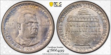 1946 50C Booker T. Washington MS66