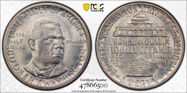 1946 50C Booker T. Washington MS66