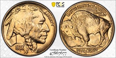 1938-D 5C Buffalo MS65