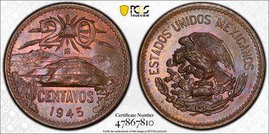 1945-Mo 20C KM-439 MS65BN