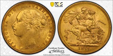 1877-M Sov S-3857 Long Tail MS61