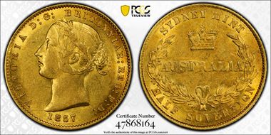 1857-SY 1/2 Sov AU58