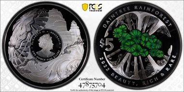 2022 $5 Daintree Rainforest Colorized PR69DCAM