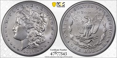 2021-O Privy $1 Morgan Dollar 100th Anniversary MS70