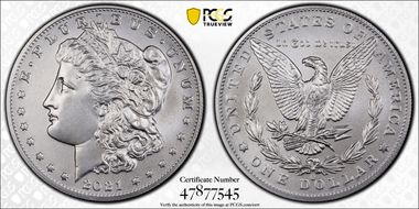 2021-O Privy $1 Morgan Dollar 100th Anniversary MS70