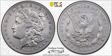 2021-S $1 Morgan Dollar 100th Anniversary MS70