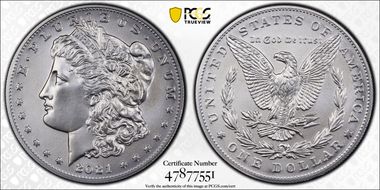 2021 $1 Morgan Dollar 100th Anniversary MS70