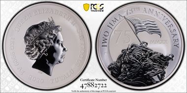 2020-P $30 Iwo Jima 75th Anniversary 1kg Silver MS70