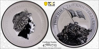 2020-P $30 Iwo Jima 75th Anniversary 1kg Silver MS69