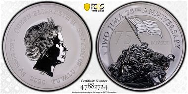 2020-P $30 Iwo Jima 75th Anniversary 1kg Silver MS69