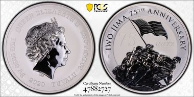 2020-P $30 Iwo Jima 75th Anniversary 1kg Silver MS69