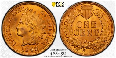 1898 1C MS65RD