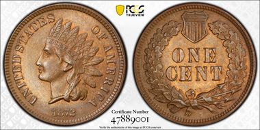 1872 1C MS63RB