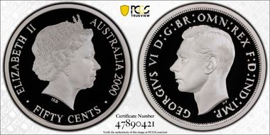 2000 50C George VI Silver PR70DCAM