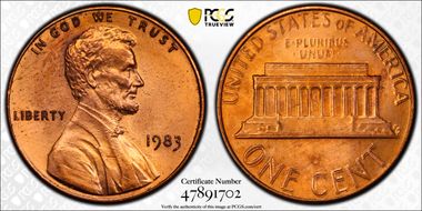 1983 1C Doubled Die Reverse N1BN