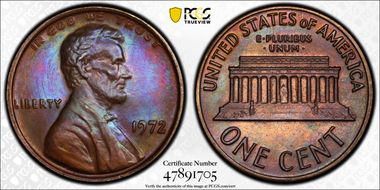 1972 1C Doubled Die Obverse MS63BN