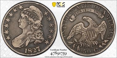 1827 50C Square Base 2 VF30