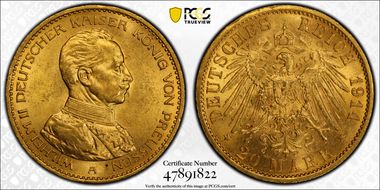 1914-A 20 Mk J-253 MS63