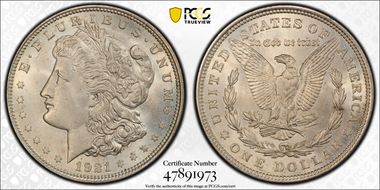 1921 $1 Morgan MS64
