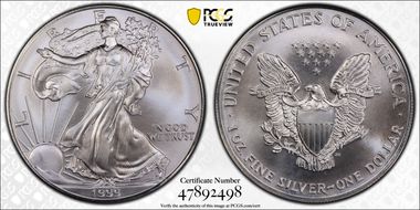 1999 $1 Silver Eagle MS69