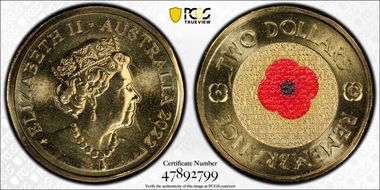 2022-C $2 Remembrance Day Colorized MS67