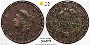 1828 1C Large Narrow Date N1BN