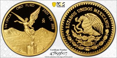 2021-Mo 1/4 oz Libertad Au PR70DCAM