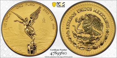 2021-Mo 1/2 oz Libertad Au Rev PR PR70