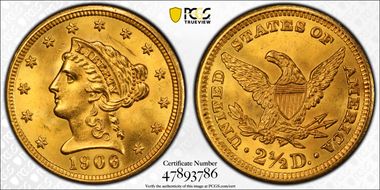 1906 $2.50 MS64+ 