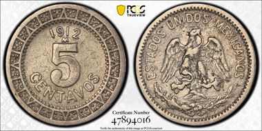 1912-M 5C Large M VF30