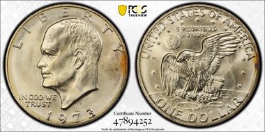 1973-S $1 Silver MS67